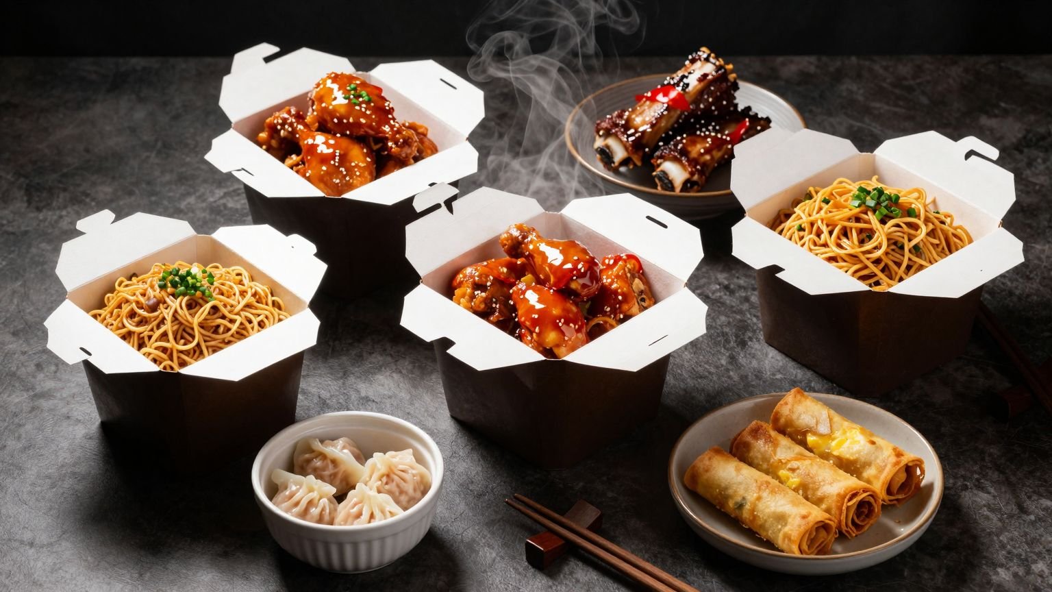 A table full of Chinese dishes